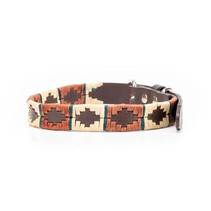 vonblank Hundehalsband 732 kupfer / beige / grün