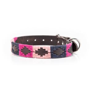 vonblank Hundehalsband 755 beere / dunkelblau / rosé