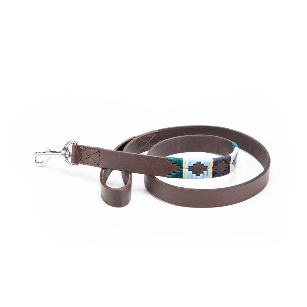 Dingo Winnetou Hundeleine – Handgefertigte Ethno-Leine Im Indianer-Style (Blau)